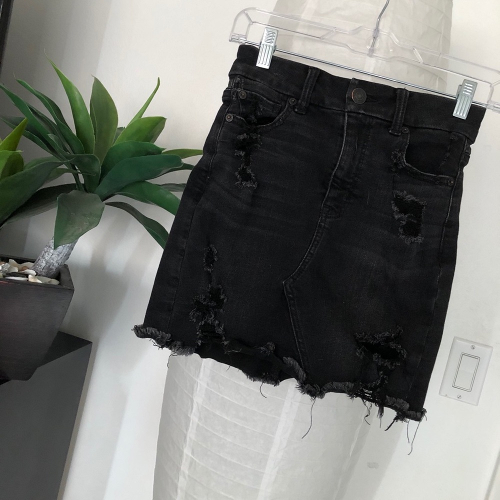 American Eagle Black Denim Skirt